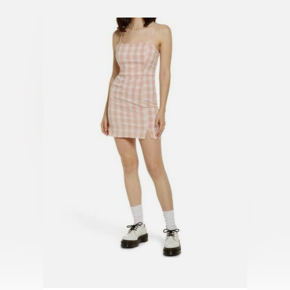 Nordstrom Pink and White Halter Sheath Mini Dress